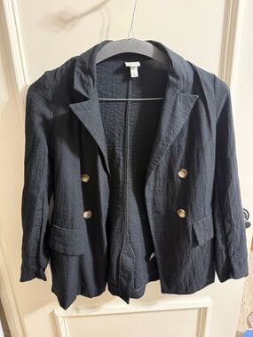 a new day Black Double-Breasted Textured Blazer